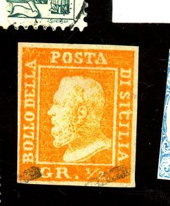 TWO SICILIES 10G USED FVF Cat $5000