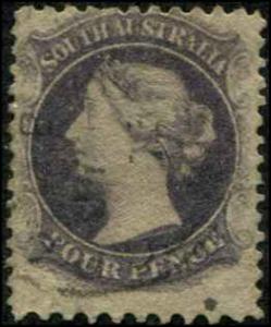 South Australia SC# 46d Victoria 1sh Used perf 10x12-1/2 Used