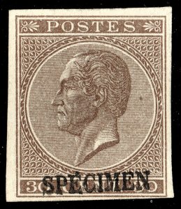 [st1523] BELGIUM 1865 Scott#20 MNG imperf. with Overprint SPECIMEN