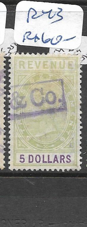  MALAYA STRAITS SETTLEMENTS  (P0807B) QV REVENUE  $5.00  R43   VFU