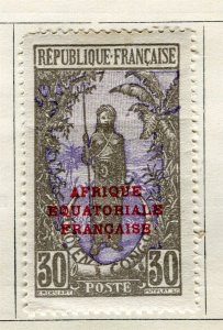 FRENCH COLONIES; CONGO 1924 early Pictorial issue fine Mint hinged 30c. value