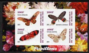 Burundi 2011 Fauna of the World - Butterflies #5 imperf s...