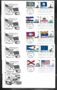 Just Fun Cover #4273-4282 FDC Flags of our Nation 5 ArtCraft COVERS (12907)