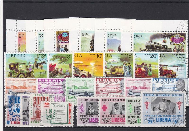 Liberia Cancelled Stamps including old Cars & Trains ref R 18548