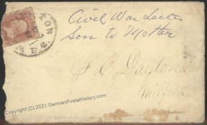 USA 1864 Civil War Hagerstown MD Long Contents Cover Milford Conn 105906