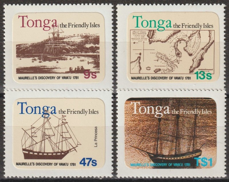 EDSROOM-16857 Tonga 489-92 MNH 1981 Complete 18th Century Engravings CV$8