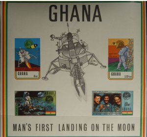 Ghana Sc#386-389, 389a S/Sheet, Apollo XI Man's First Moon Landing, July 1969