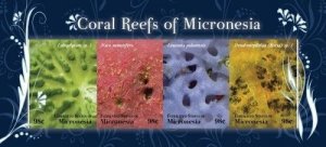 Micronesia 2009 - Marine Life Coral Reef - Sheet of 4 Stamps - Scott #838 - MNH