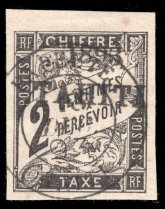 MOMEN: FRENCH COLONIES IN TAHITI SC #J15 IMPERF POSTAGE DUE 1893 USED LOT #65046