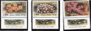 ISRAEL Scott 932-934 MNH** Coral set with tabs 1986