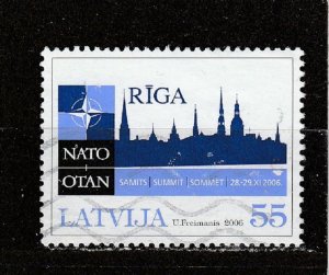 Latvia  Scott#  663  Used  (2006 NATO Summit)