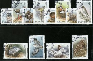 Falkland Islands 2003 QEII Birds set complete VFU. SG 954-965. Sc 830-841