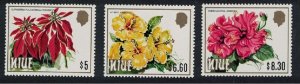 Niue Hibiscus Poinsettia Flowers 3 KEY VALUES 1984 MNH SG#540-542