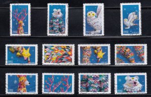 France 2019 Sc#5747-5758 Fantastic Animals Holiday Stamps 2019 Used