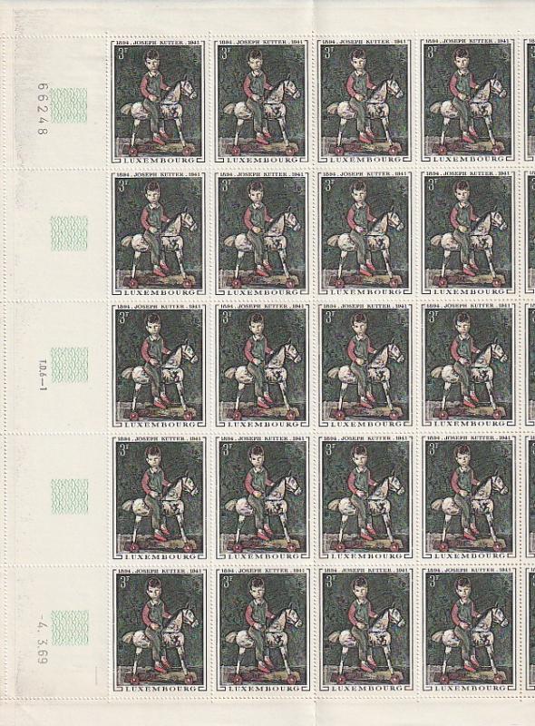 #477-78 Luxemburg Mint OGNH sheet of 25 folded once