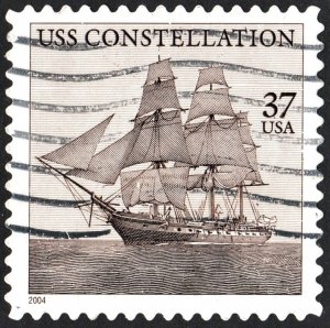 SC#3869 37¢ USS Constellation Single (2004) Used