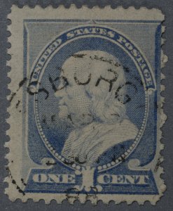 United States #212 Used VG Light Place Cancel Good Color Paper Slightly Toned