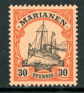 Mariana Islands 1901 Germany 30 pfg Unwatermarked Yacht Ship Sc #22 Mint S356