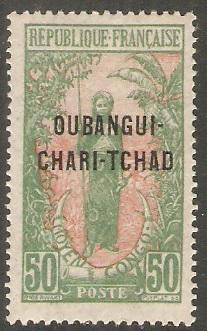 1915 Ubangi-Shari Scott 17 Stamp of Middle Congo Overprint MH