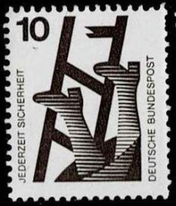Germany 1972,Sc.#1075 MNH, coil stamp with number 0980 on the back