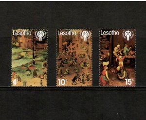 Lesotho 1979 - Year of the Child - Set of 3 Stamps - Scott #278-80 - MNH