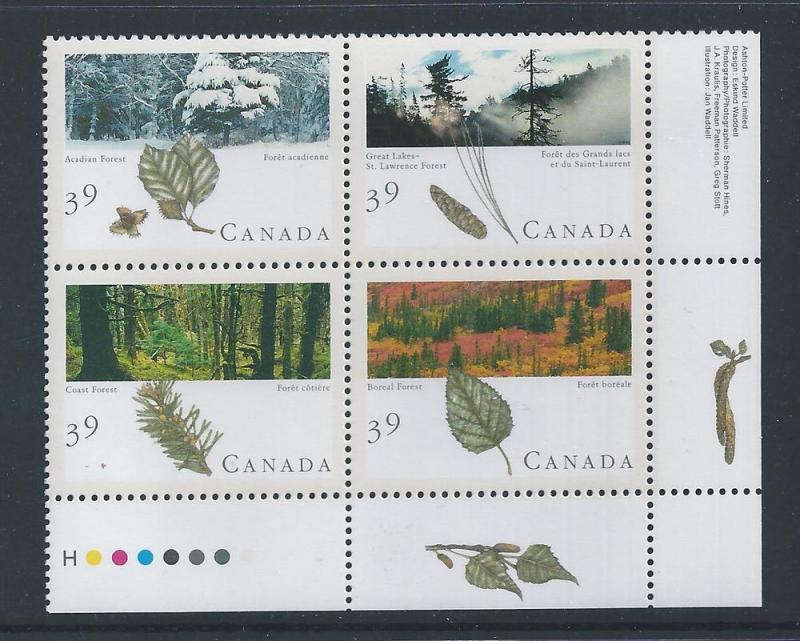 Canada #1286a LR PL BL Majestic Forests of Canada 39¢ MNH1