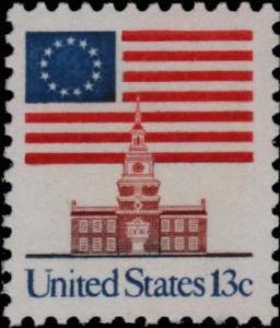 1981 13c Flag over Independence Hall Scott 1622c Mint F/VF NH