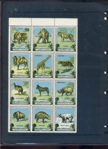 24 VINTAGE ANIMAL  POSTER STAMPS OFFERED AS RECEIVED (L756)