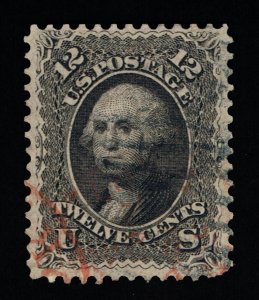 EXCEPTIONAL GENUINE SCOTT #69 F-VF USED 1861 BLACK WITH 4 VERY AMPLE MARGINS