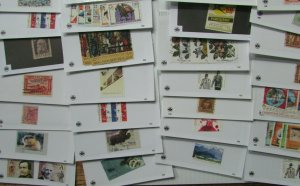 Worldwide asst lot 43 cards Used stamps CV approx. $200 F-VF average  No junk