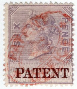 (I.B) QV Revenue : Patent Office 6d (1872) inverted watermark