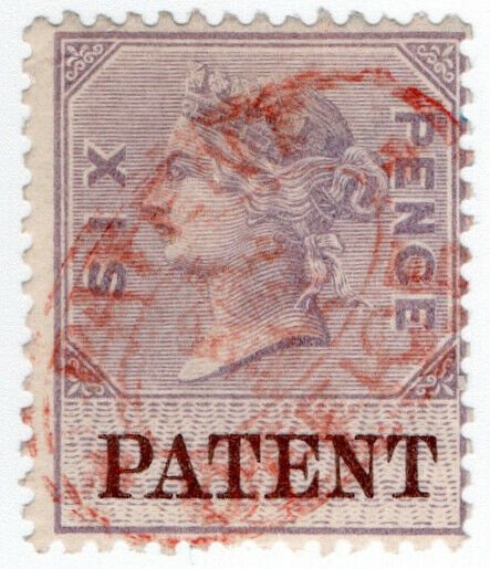 (I.B) QV Revenue : Patent Office 6d (1872) inverted watermark