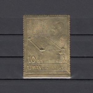 Ajman, Mi cat. 208 A. President J. Kennedy Memorial GOLD FOIL issue. ^