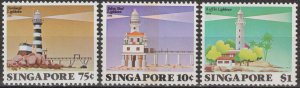 EDSROOM-16825 Singapore 397-399 MNH 1982 Complete Lighthouses