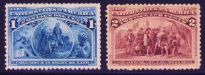 US #230 231. 1¢ & 2¢ Columbians 1893 Mint Never Hinged