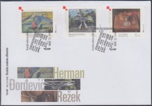 CROATIA Sc # 712-4 FDC of 3 DIFF - VARIOUS PAINTINGS by CROATIAN  ARTISTS