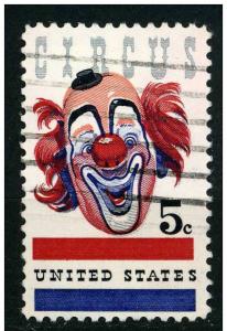 USA 1966  Scott 1309 used - 5c, Clown, American Circus 