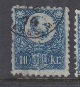 HUNGARY, 1871 Engraved, 10k. Blue, used.