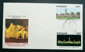 Malaysia Kuala Lumpur 1972 City Building Landmark Tourism Scenery (FDC)