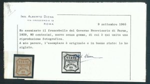 69570 - ANTICHI STATI -  PARMA governo Provisorio - 80 CENTESIMI Nuovo s/g DIENA