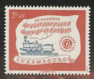 Luxembourg Scott 356 MNH** 1959 Locomotive Music stamp