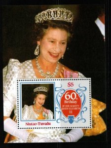 TUVALU-NIUTAO Sc48 1986 QEII 60th BIRTHDAY ANNIV MNH