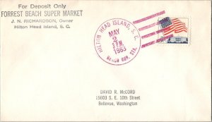 United States South Carolina Beach Rur. Sta. Hilton Head Island 1963 violet 4...