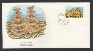 Barbados #645 (1985 20c Marine Life issue) on unaddressed  cachet FDC