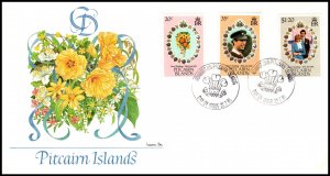 Pitcairn Island 206-208 Royal Wedding Fleetwood U/A FDC