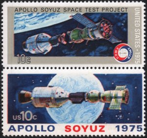 SC#1569-70 10¢ Apollo-Soyuz Mission Pair (1975) MNH