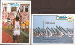 Grenada Grenadines 1990 MNH Stamps Souvenir Sheet Sc 1224-25 Sport Olympic Games