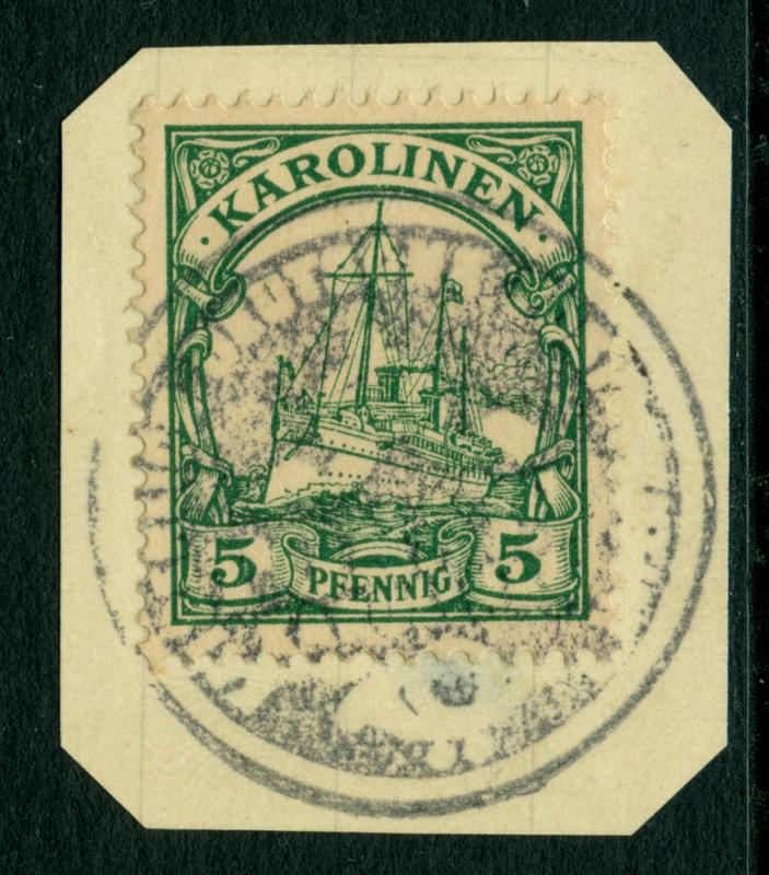 German Colonies CAROLINE ISLANDS 1905 Ponape Emergency Provisional handstamp 5pf