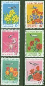 GABON Scott C106-11 MNH** Flower Airmail stamps CV$5.80