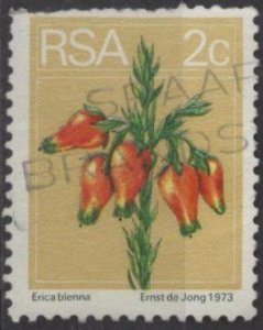 South Africa 409 (used, rough edge top) 2c flowers: heather (1974)